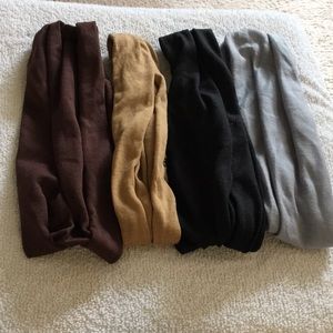 Hair bands, set of 4, brown, tan, black and gray